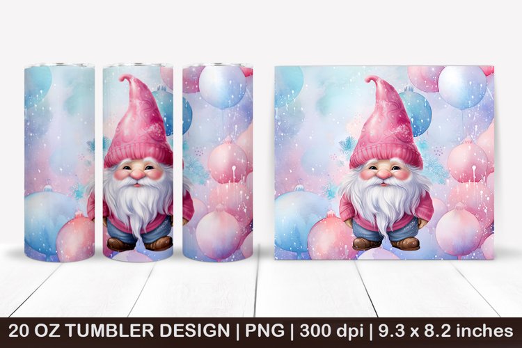 Pink Christmas Tumbler, Pink Gnomes,Christmas gnomes tumbler