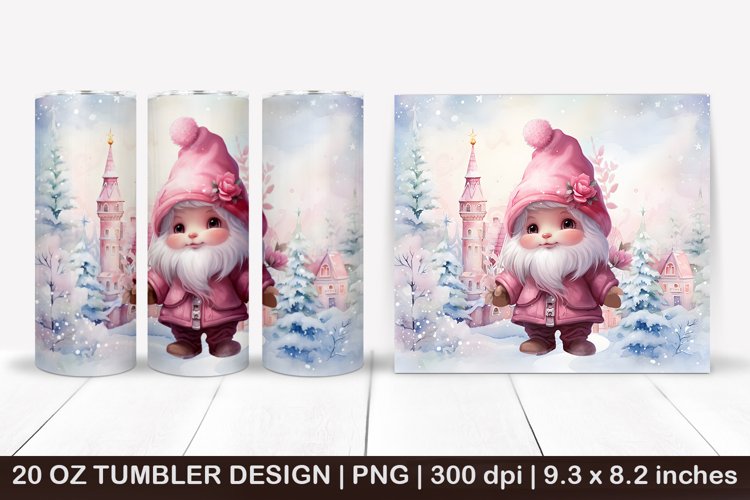 Pink Christmas Tumbler, Pink Gnomes,Christmas gnomes tumbler