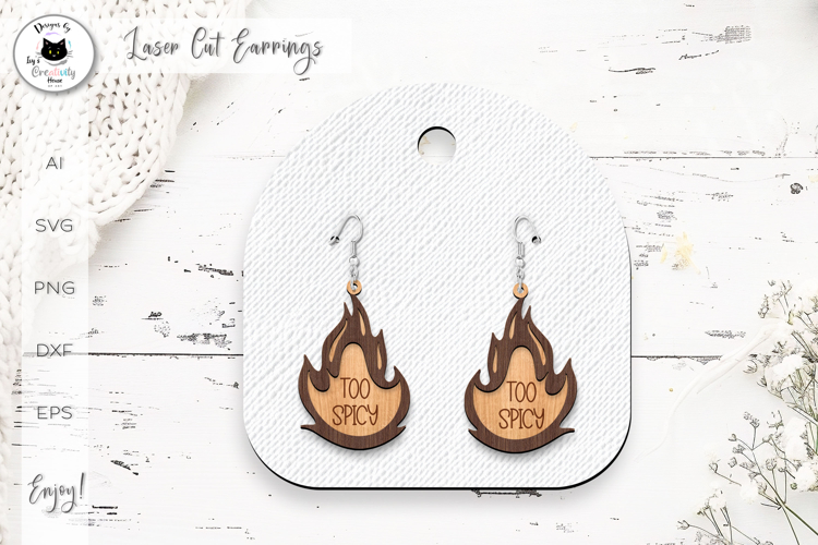 Layered Flame Earrings | Sarcastic Spicy Earrings Laser Cut