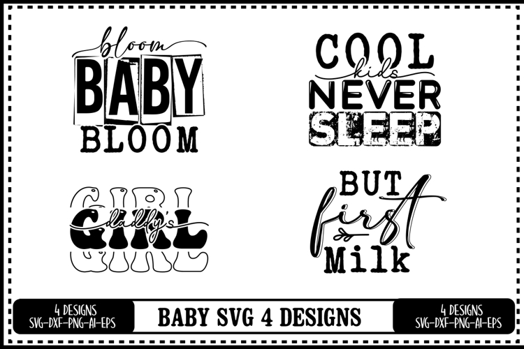 Funny Baby Svg 4 Designs, Baby Shower Svg, Newborn Svg