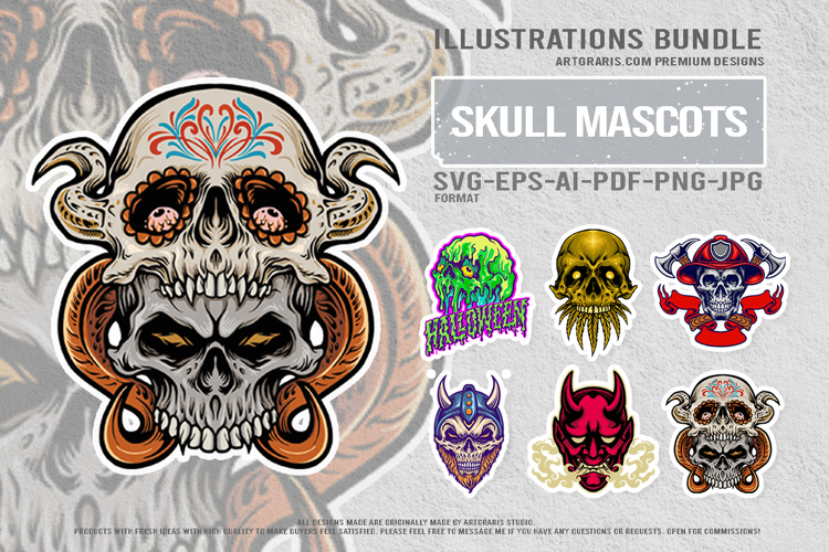 Terrifying skull halloween demon monster cursed warrior