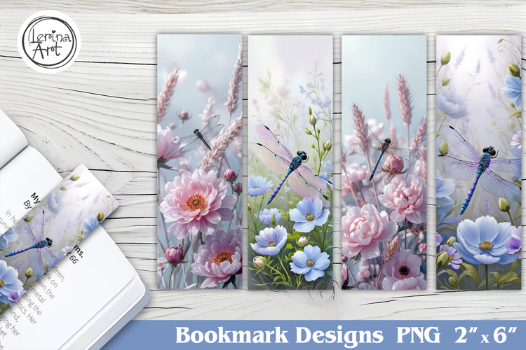 Dragonfly Printable Bookmark 4 PNG