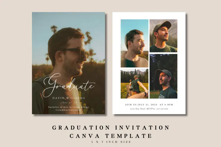 Graduation invitation CANVA Template