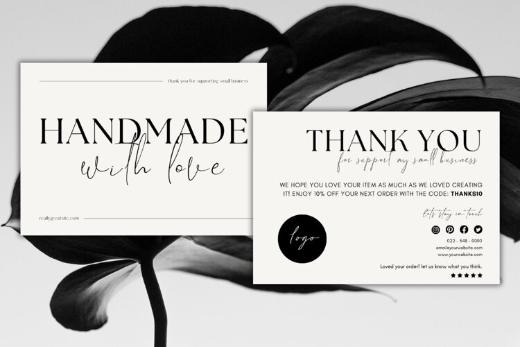 DIY Handmade with Love Package Insert Card example image 1