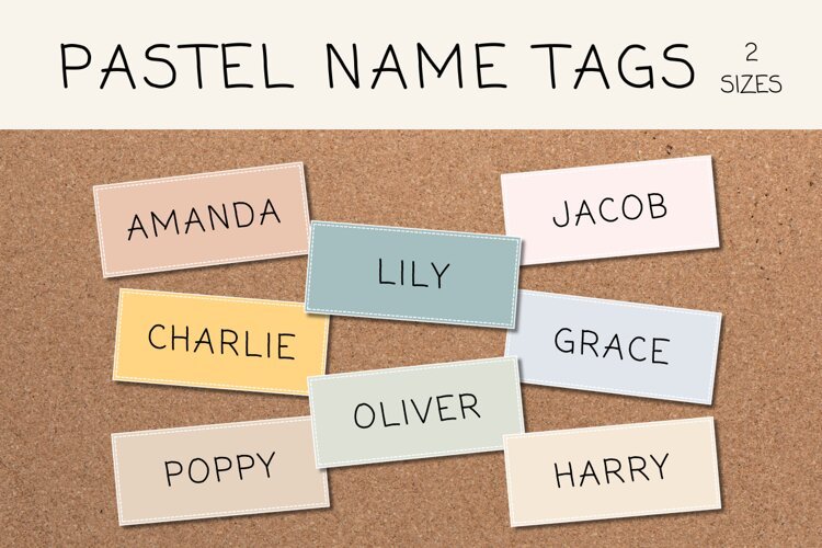 Classroom Name Tags Template Pastel Editable example image 1