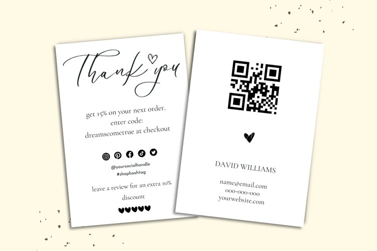 CANVA | Online Small Business Thank You Card example image 1