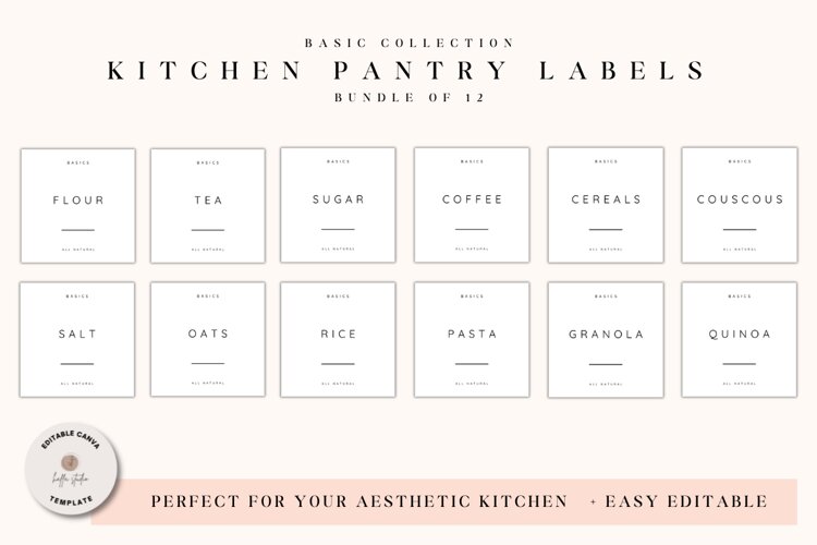 Canva | BASICS Pantry Labels Template example image 1