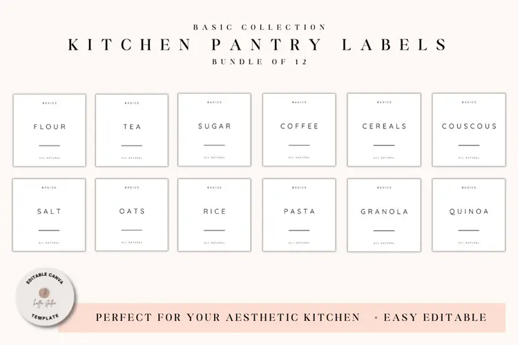 Canva | BASICS Pantry Labels Template
