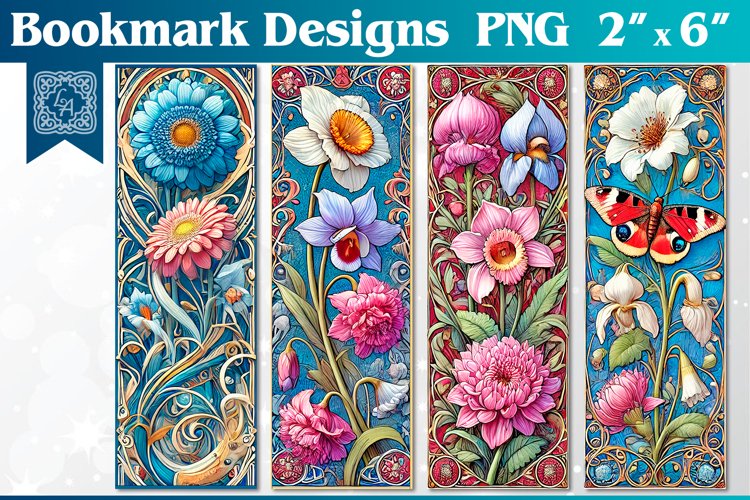 Art Nouveau Printable Bookmark 4 PNG