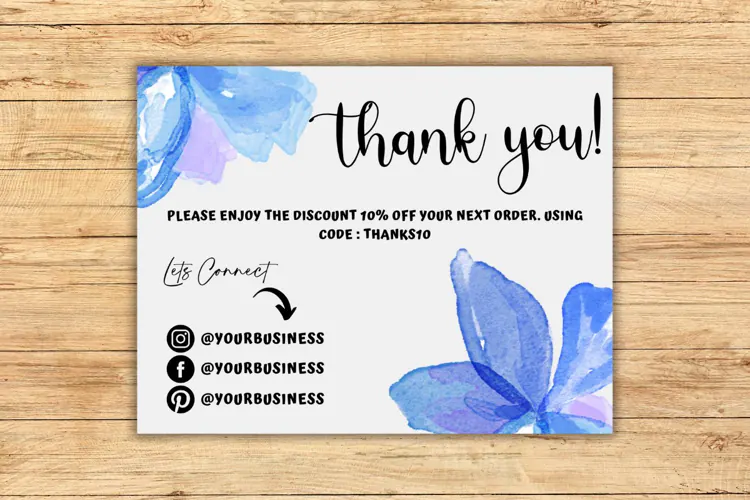 DIY Small Business Thank You Card