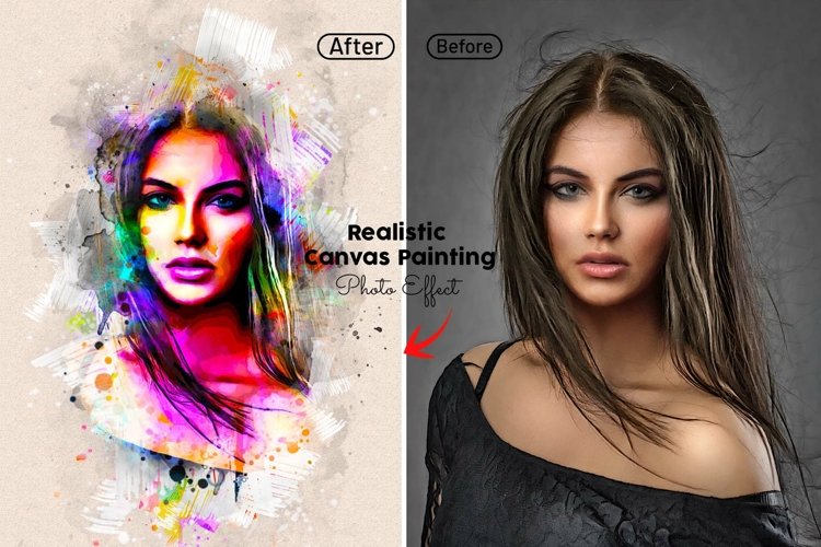 Realistic Watercolor Canvas Painting example image 1