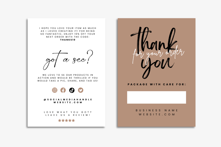 Modern Boho Business Thank You Card