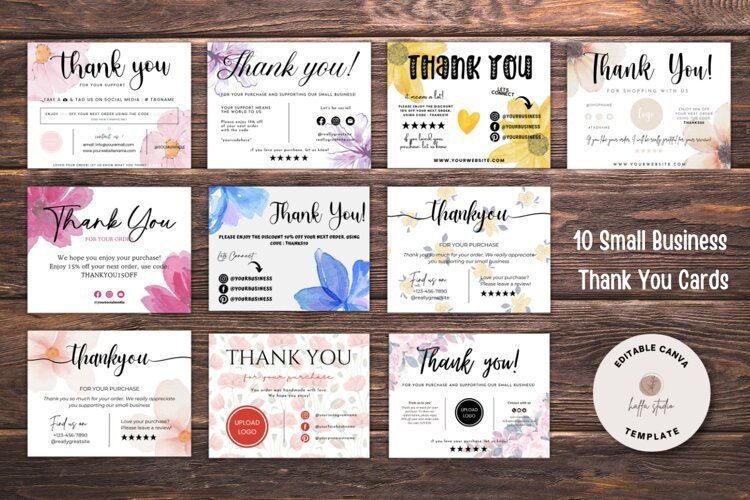 10 Flower Small Business Thank You Cards example image 1