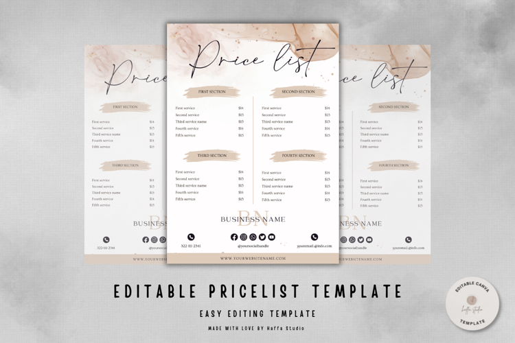 Price List Template Canva