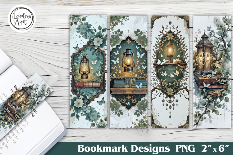 Butterfly & Lantern Printable Bookmark 4 PNG