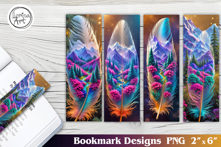 Summer Feather Printable Bookmark 4 PNG