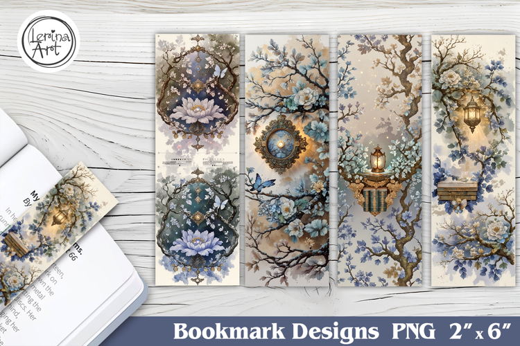 Butterfly & Lantern Printable Bookmark 4 PNG