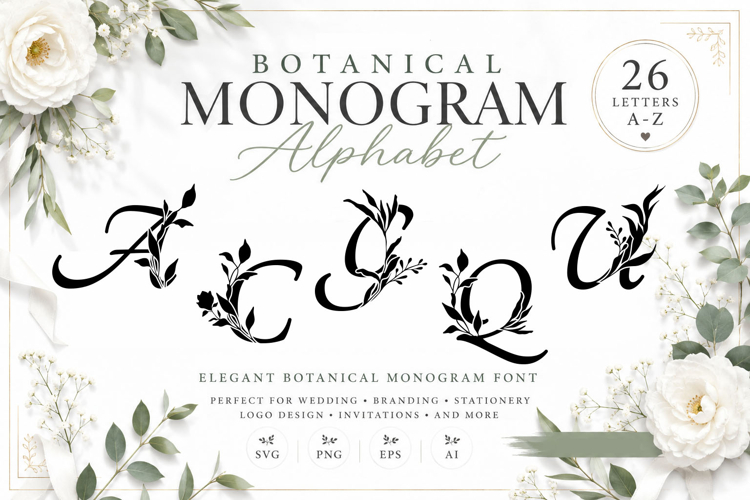 Floral Monogram SVGs