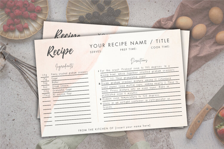 EDITABLE Canva Recipe Card template example image 1