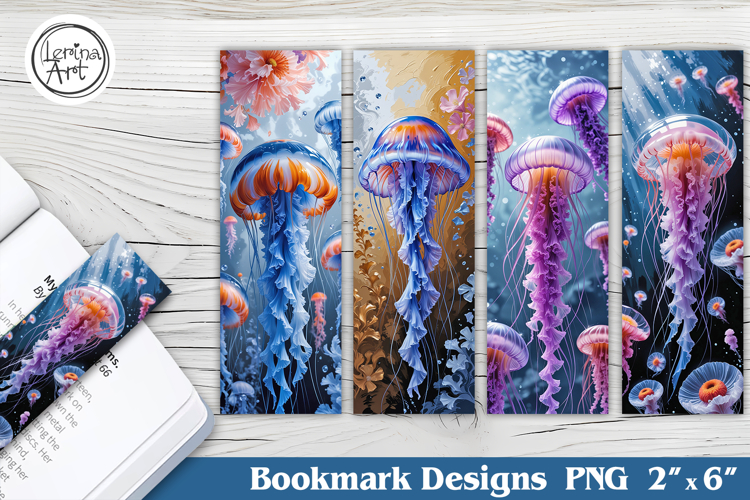 Jellyfish Printable Bookmark 4 PNG