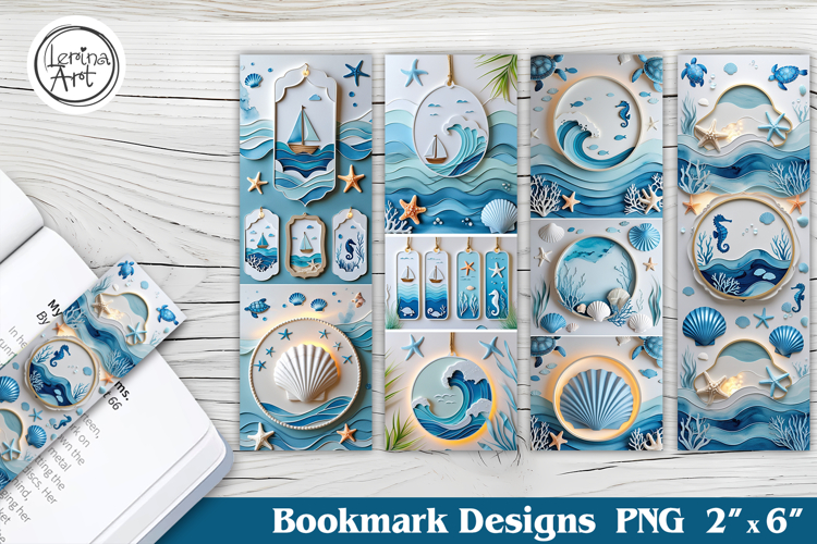 Summer Ocean Printable Bookmark 4 PNG