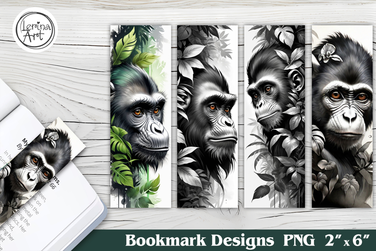 Monkey Printable Bookmark 4 PNG
