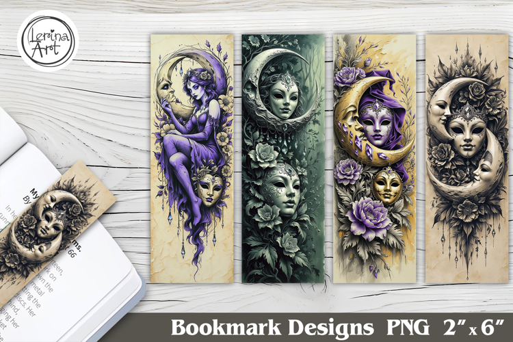 Mardi Gras Printable Bookmark 4 PNG / Mask