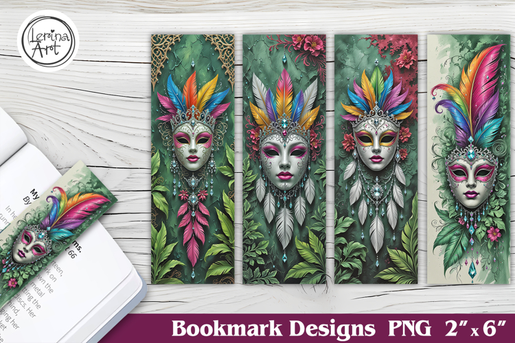 Mardi Gras Printable Bookmark 4 PNG / Mask