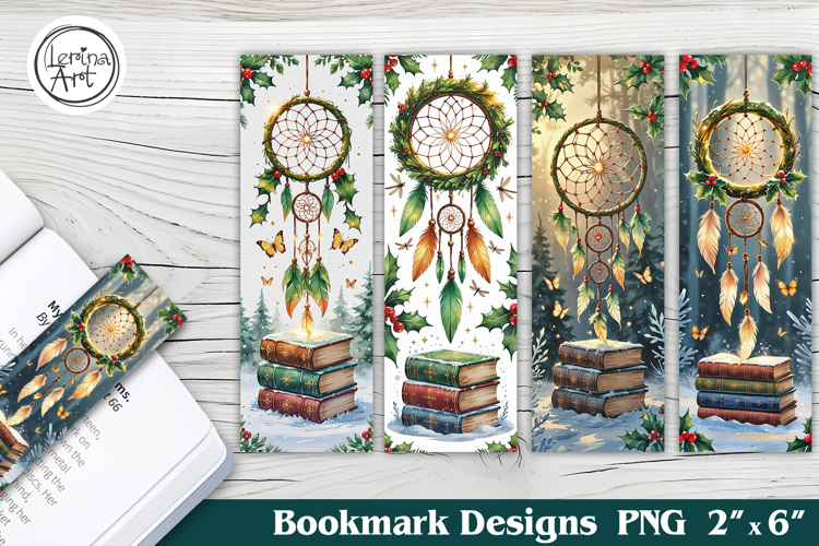 Christmas Dreamcatcher Printable Bookmark 4 PNG
