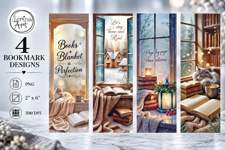 Winter Snow Tale Bookmarks | Printable Bookmark 4 PNG