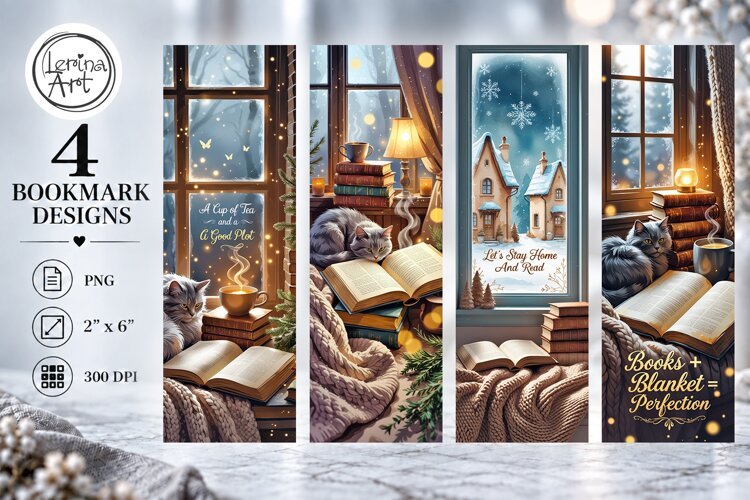 Winter Snow Tale Bookmarks | Printable Bookmark 4 PNG