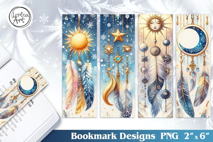 Winter Celestial Bookmarks | Printable Bookmark 4 PNG
