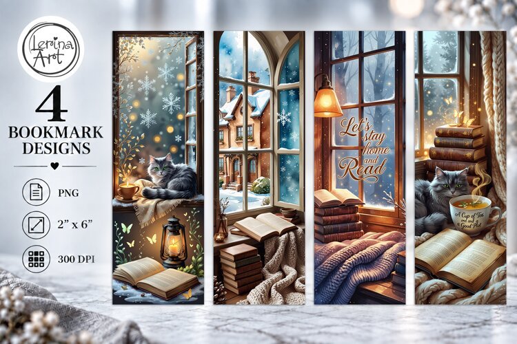 Winter Snow Tale Bookmarks | Printable Bookmark 4 PNG