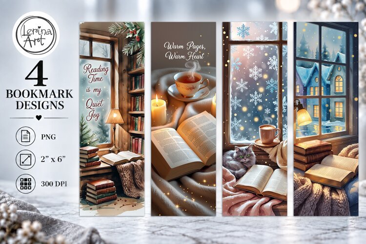 Winter Snow Tale Bookmarks | Printable Bookmark 4 PNG