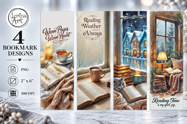 Winter Snow Tale Bookmarks | Printable Bookmark 4 PNG