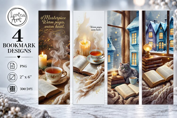 Winter Snow Tale Bookmarks | Printable Bookmark 4 PNG
