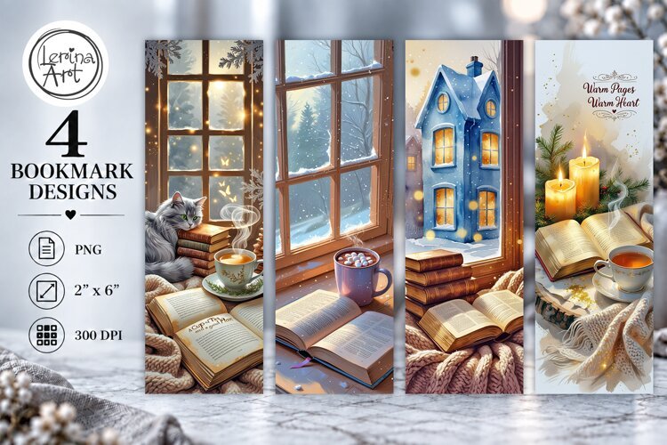 Winter Snow Tale Bookmarks | Printable Bookmark 4 PNG