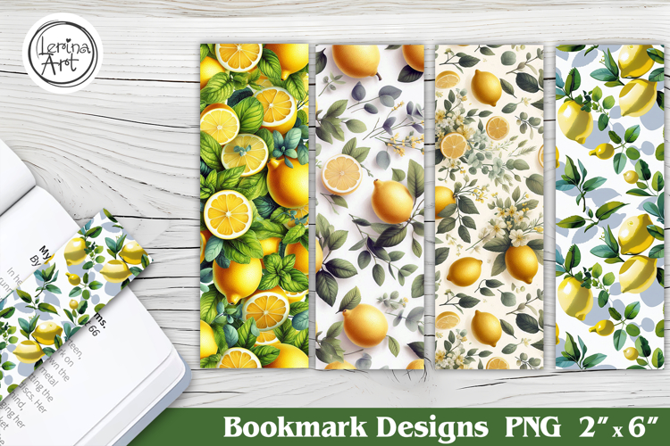 Lemons Printable Bookmark 4 PNG