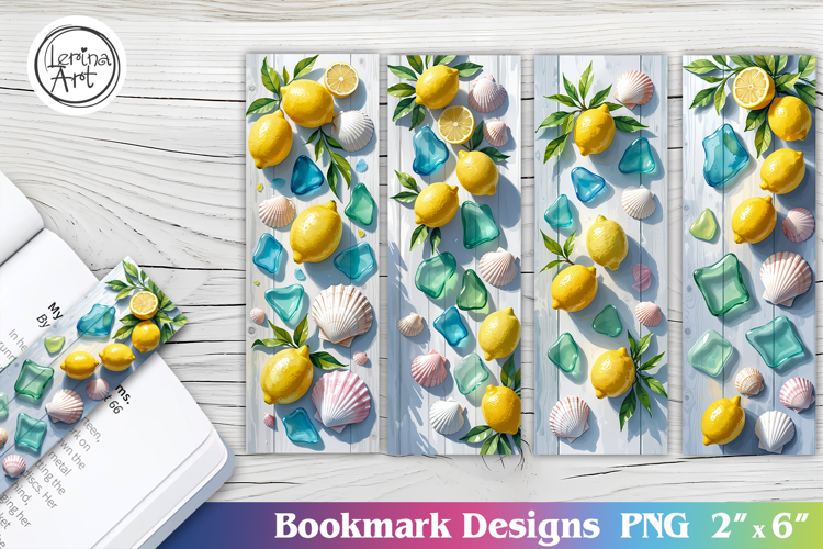 Lemons Printable Bookmark 4 PNG