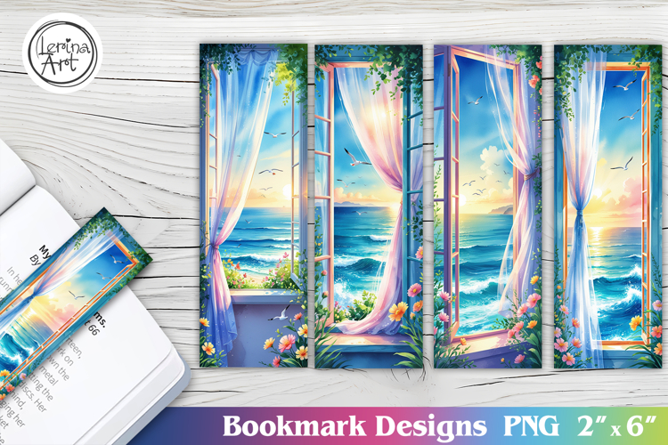 Summer Ocean Printable Bookmark 4 PNG