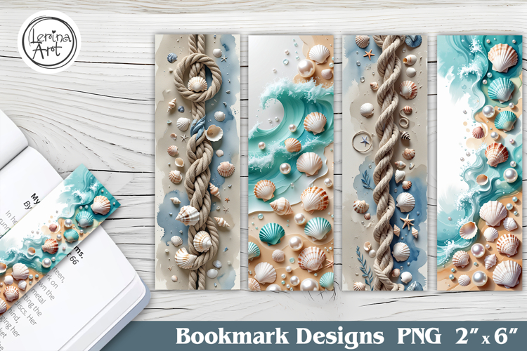 Summer Ocean. Printable Bookmark 4 PNG