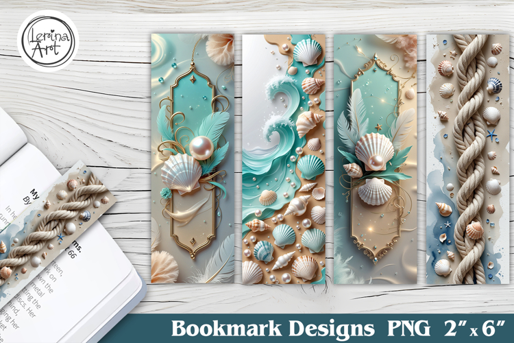 Summer Ocean. Printable Bookmark 4 PNG