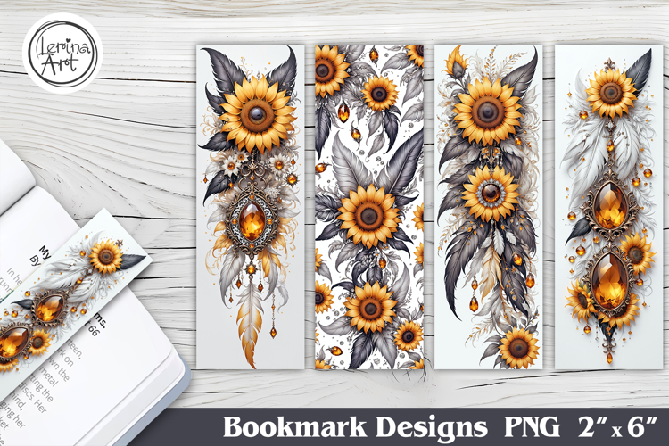 Sunflower Printable Bookmark 4 PNG