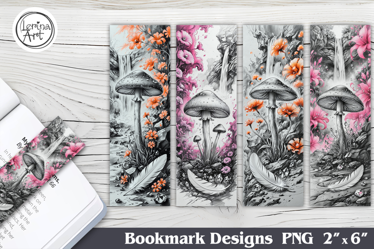 Mushroom glade Printable Bookmark 4 PNG