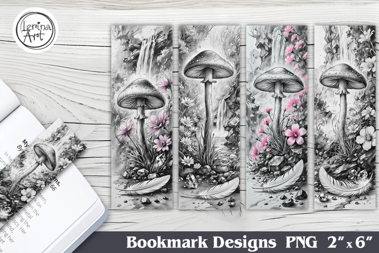 Mushroom glade Printable Bookmark 4 PNG