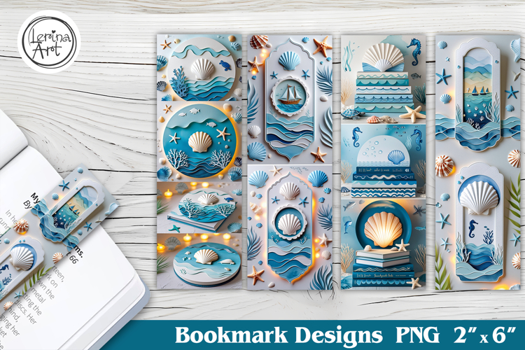 Summer Ocean Printable Bookmark 4 PNG