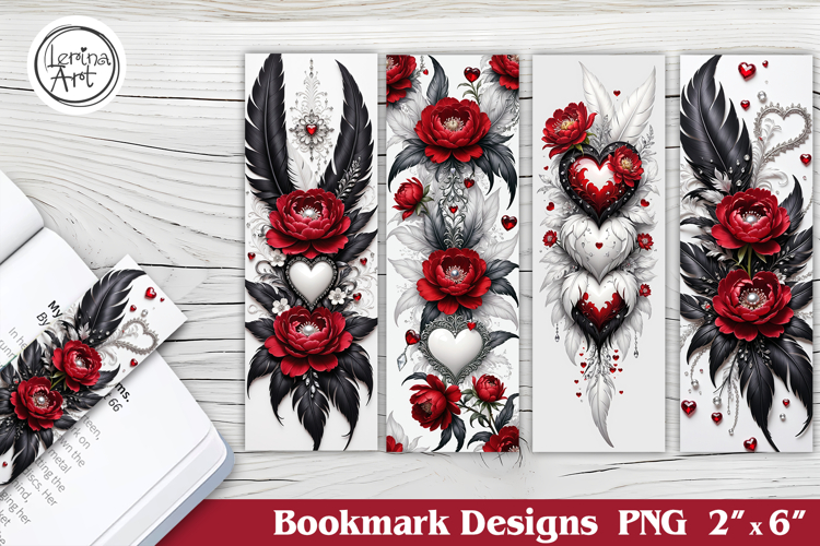 Feather and Flower Printable Bookmark 4 PNG