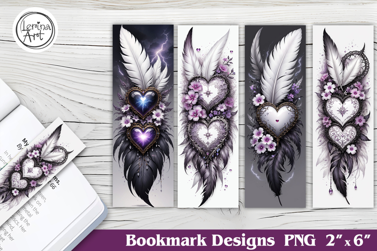 Feather and Flower Printable Bookmark 4 PNG