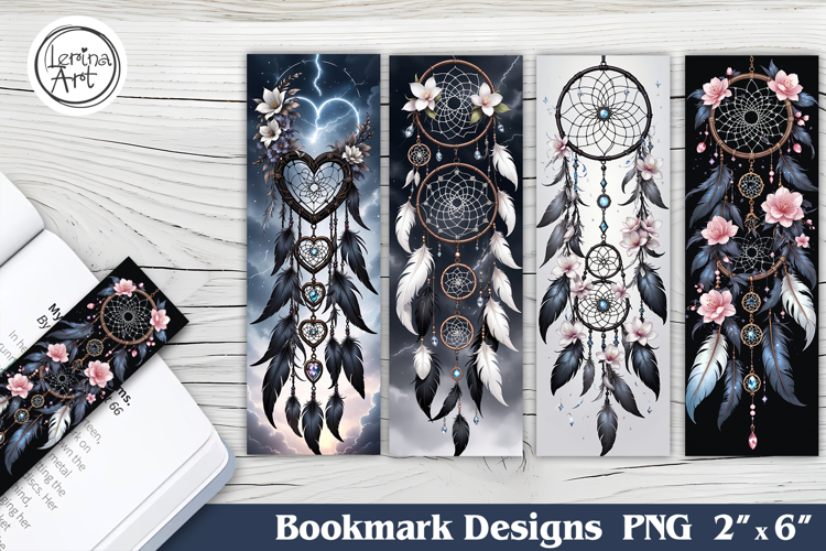 Flower Dream Catcher Printable Bookmark 4 PNG