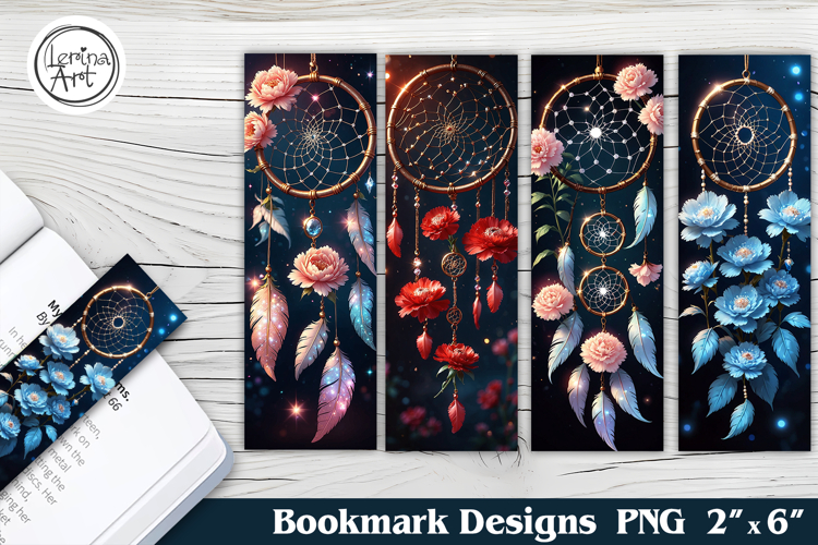 Flower Dream Catcher Printable Bookmark 4 PNG